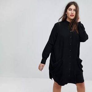 Shirt Dress with Drape Pockets